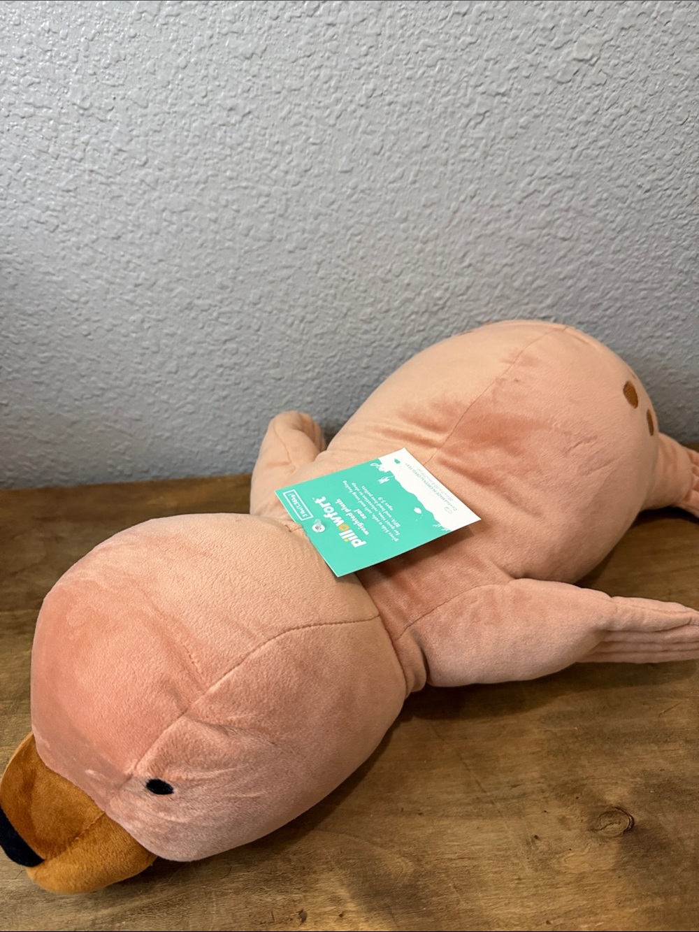 Plush Pillowfort  weighted seal Pillow - Soft Peach Decorative Plush 3lbs